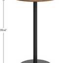 YATINEY Bar Table, Round Bar Table Set of 2, Counter Height Table, Pub Cocktail Table, Metal Frame, for Bistro, Dining Room, Living Room, Terrace, Rustic Brown and Black BT05L2BRY1