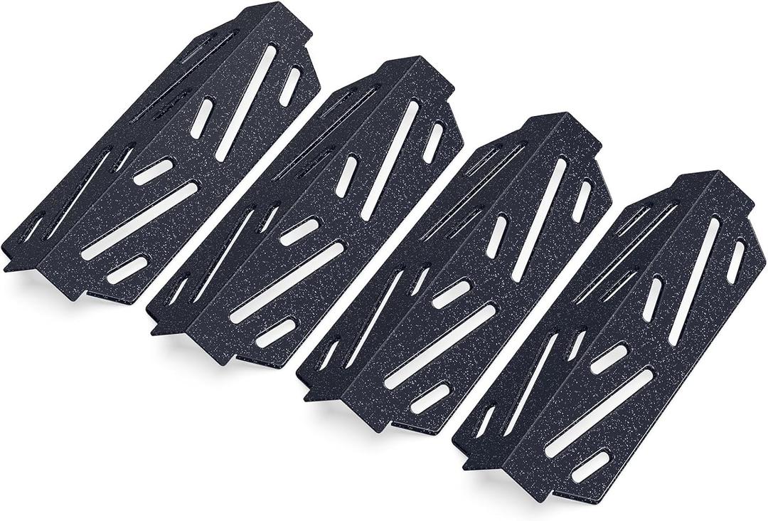 QuliMetal Grill Heat Deflectors for Weber GS4 Genesis II E-410, E-415, E-435, Grill Parts for Weber Genesis II LX E-440 Series Gas Grills, Porcelain Steel 16GA Heat Plates Parts for Weber 66686 66041