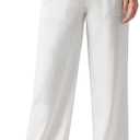 Willit Women Linen Pants Wide Leg Casual Palazzo Pants Cotton Linen Lounge Beach Summer Pants with Pockets 29"/31"/ 33", M
