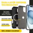 OtterBox iPhone 17e, 16e, 15, 14, & 13 Commuter Series Case - Slim & Tough, Pocket-Friendly, with Port Protection - Black/Grey