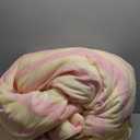 Bedbay Pink Striped Comforter Set King Size Luxury Velvet Comforter Set Cozy Reversible Fleece Soft & Warm Fluffy Flannel Bedding Blush Yellow Stripes Pattern King Bed Set 3 Pcs with Pillowcases