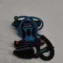 No Pull Dog Harness Adjustable Reflective Oxford Easy Control Medium Large Dog Harness with A Free Heavy Duty 5ft Dog Leash (S (Neck: 13"-18", Chest: 17.5"-22"), Blue Harness+Leash)
