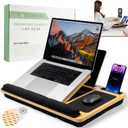 Lap Desk for Laptop  Bed Desk Tray Table with Cushion, 5 Angles, Phone & Tablet Holder, Mouse Pad & Ventilation  Laptop Stand, Lap Table, Couch Desk for 15-17 Laptops (Black)