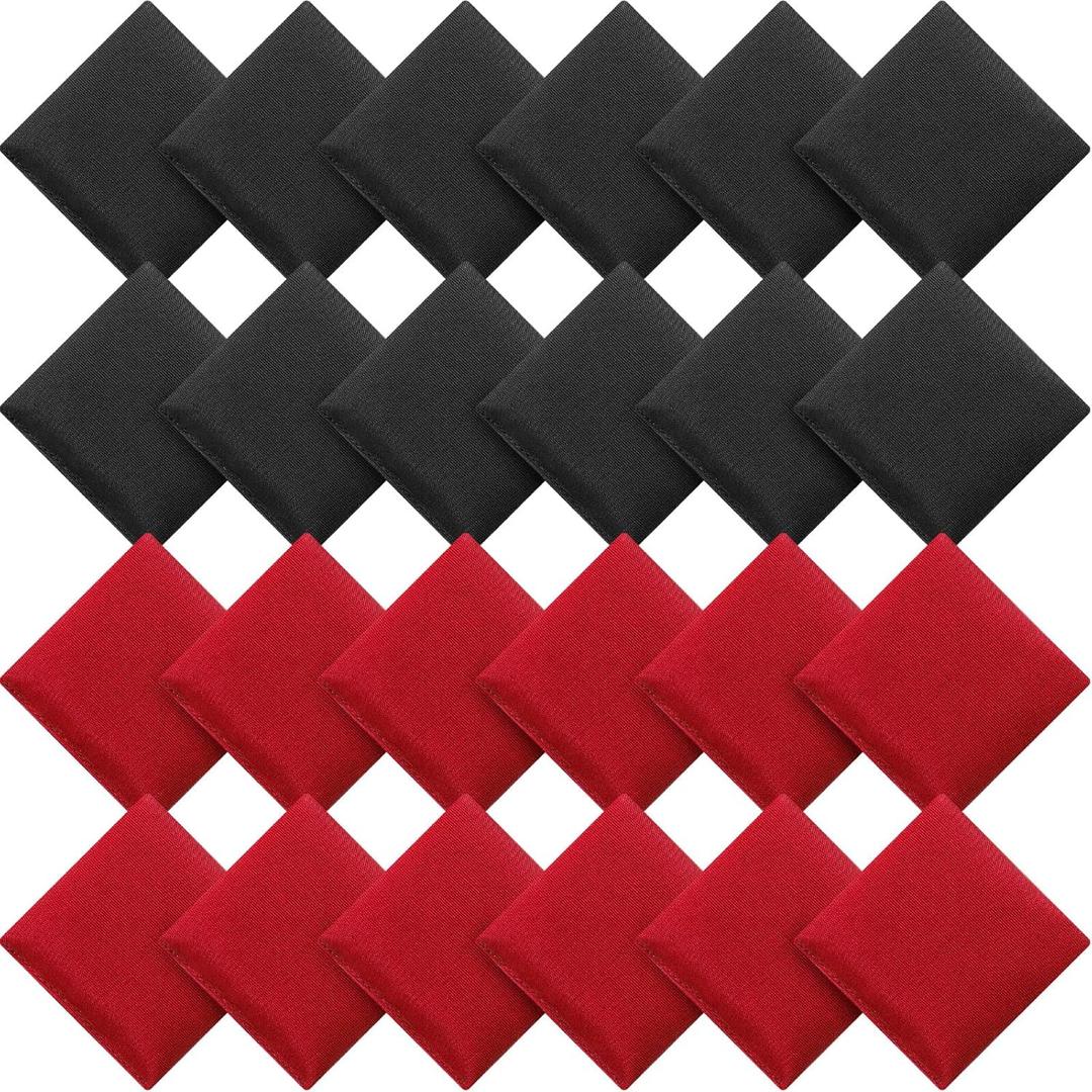 Sotiff 24 Pcs Bean Bags Mini Nylon Cornhole Bean Bags for Kids Tossing Fun Sports Outdoor Family Games Carnival Toy Patriotic Small Beanbag Hand Toss Party Game Supplies for Kid Adult (Red Black)