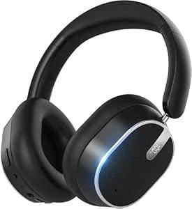 MMWOWARTS Hybrid Active Noise Cancelling Bluetooth Headphones, Over Ear Wireless Headphones with 120H Playtime, Hi-Res Audio, Deep Bass, Memory Foam Ear Cups for Home Office Travel