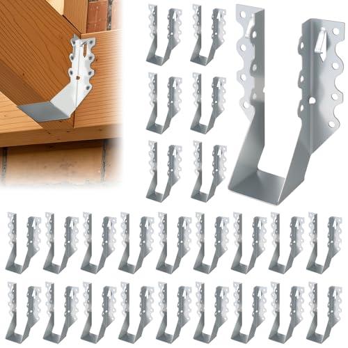 Hsddmx 25 Pcs 2x6 Joist Hangers for Wood, 20 Gauge Galvanized Face Mount Joist Hangers, Heavy Duty Hurricane Ties for Rafters Roofs Decks Floors Ceilings