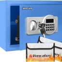 Voncabay Money Safe Box for Home with Digital Keypad, 0.8 Cu. Ft., Blue