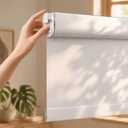 Grandekor No Drill Blackout Roller Shades | Textured-White 29.5Wx72H