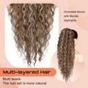 SEIKEA Ponytail Extension, PT005 Isabella 26" Long Bohemian Curly Drawstring Ponytail Light Fluffy Multi Layered Clip in Hair Extensions Ponytail Natural Soft Synthetic Hairpiece ChocolateBrown/Blonde