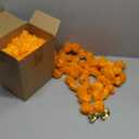 Marubhumi 5-PC Artificial Marigold Flower Garland 4.5 Feet Long Strands with Bells | Mango Color | Diwali, Wedding, Home, and Christmas Décor
