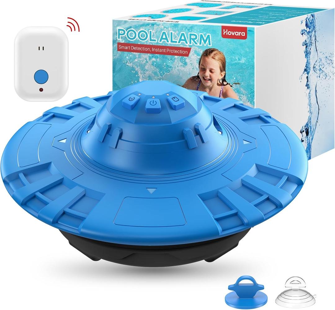 Pool Alarm, Floating Pool Safety Alarms for Inground & Above Ground Pools – Loud 110dB Alert, Adjustable Sensitivity, Protection for Kids & Pets (Blue+Black)