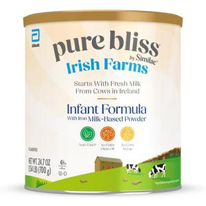 Pure Bliss Irish Farms, Easy-to-Digest Baby Formula, Infant Formula, 0-12 Months, 24.7-oz Can, Best By: 01/Dec/2026