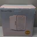 Mini Fridge for Bedroom, 6L Skincare Fridge with LED Mirror for Dorm & Office, Portable Cooler & Warmer Small Compact Refrigerator for Skincare, Makeup and Cosmetics