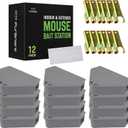 Fursnare 12-Pack Mouse Bait Stations for Outdoor & Indoor Use with Lockable Keys, Weatherproof, Safe for Kids & Pets (Gray)
