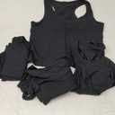 Boao 4 Pieces Basic Crop Tank Tops Sleeveless Racerback Crop Top for Women (Medium, Black)