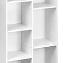 Amazon Basics 7 Cube Organizer Bookcase Shelf, Storage for Home and Office, 9.25"D x 19.49"W x 41.73"H, White
