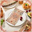 Yeaqee 100 Pcs Vintage Boho Napkins Paper Guest Towels 2 Ply Decoupage Napkins Disposable Decorative Hand Towel for Bathroom Kitchen Fall Wedding Party Dinner(Orange and Blue)