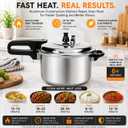 Barton 6-Quart Aluminum Stovetop Pressure Cooker, Fast Cooking Pot with Locking Lid & Pressure Release Valve for Stewing, Braising, Soups, Meats & Home Cooking Stainless Steel