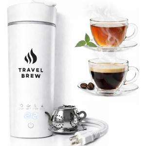 Portable Travel Kettle with Tea Infuser- Mini Electric Kettle with 4 Temperature Settings, with Auto Shut-Off & Boil Dry Protection (White)