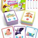 Gojmzo CVC Word Writing & Spelling Flash Cards, Preschool Learning Toddler Activities, Kindergarten Homeschool Supplies, Sight Words Reading Game, Montessori Educational Toys for 3 4 5 6 Year Old Kids