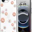 Unov Case for iPhone 16e Case Clear with Design Embossed Flower Pattern TPU Soft Shock Bumper Absorption Slim Protective 6.1 Inch (Daisy Blooms)