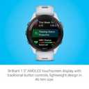 Garmin Forerunner® 265, Running Smartwatch, 46mm, Whitestone/Tidal Blue