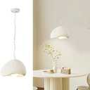 Wabi Sabi Pendant Lights,9.8in White Modern Pendant Light Resin Hanging Lamp Kitchen Island Lighting Modern Japandi Chandelier for Dining Room Bedroom Hallway Foyer
