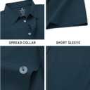 Men's Short Sleeve Button Down Shirts Classic Regular Fit Summer Beach Shirt with Pocket (XXL)