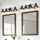 Bathroom Light Fixtures, 4-light Vanity Light Over Mirror, Matte Black Metal Bathroom Light, Modern Farmhouse Rustic Industrial Indoor Wall Mount Lighting Sconce for Living Room Cabinet Hallway