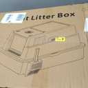 XXXXL Stainless Steel Litter Box with Lid,28.0" L 20" W 17" H Extra Large High Sided Cat Litter Box for Multi -Cats,Enclosed Metal Litter Box with Cat Scratcher and Scoop,Grey