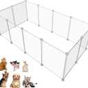 Pet Playpen Portable Small Animals Playpen, Customizable Shape & Height Pet Fence Yard Fence for Guinea Pigs, Bunny, Ferrets, Mice, Hamsters, Hedgehogs, Puppies, Turtles-12 Panels
