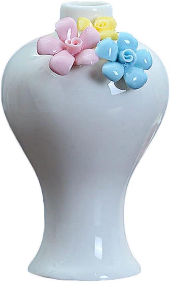 Handmade Flower Ceramic Vase for Home Living Room Office Desktop Decoration,Mini 3D Ceramic Vase (Style F)