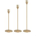 Candlestick Holders Taper Candle Holders, Candle Stick Holders Kit Decorative Candlestick Holder Set of 3 for Wedding Party Dinning Table Centerpiece Home Decoration (Gold)
