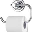 BOPai Modern Vacuum Suction Cup Toilet Paper Holder,Removable Bracket for Bathroom Kitchen.Chrome