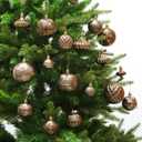 Christmas Ornaments Set with 36pcs Shatterproof Christmas Tree Decorations Multi-Size Christmas Ball Ornaments with 7 Styles Brown
