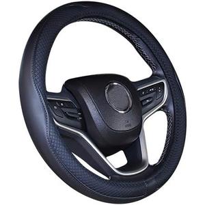 Microfiber Leather Steering Wheel Cover Universal 15 inch (Black)