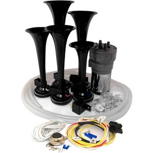 Dixie Air Horn Black - Dixieland Premium Full 12 Note Version with Installation Wire Kit and Button