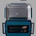 Electric Lunch Box Food Heater 80W Heated LunchBoxes for Adults Work/Car/Truck/Home, 1.8L Portable Food Warmer Heating Lunchbox with Insulated Lunch Bag 12V 24V 110V