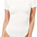 MANGOPOP Women's Round Neck Short Sleeve Bodysuit T Shirts Basic Body Suit Tops, Size L