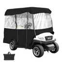 Happybuy Golf Cart Enclosure, Polyester Driving Enclosure, Club Car Covers Universal Fits for 2+2 Passenger Golf Carts, Sunproof and Dustproof Outdoor Cart Cover