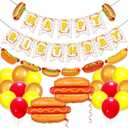 Hot Dog Birthday Decorations Hot Dog Party Decorations with Happy Birthday Banner HotDog Balloons Garland