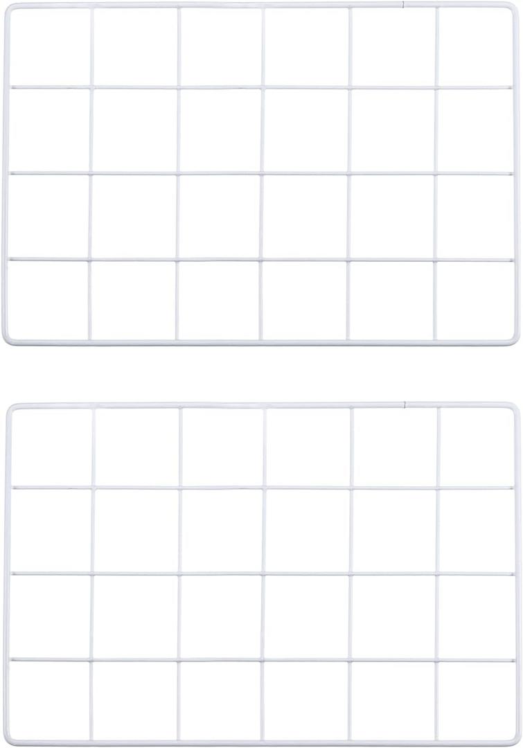 PATIKIL 12x8 Inch Wall Grid Panel, 2 Pcs Metal Wire Photo Wall Decorative Grid for Photo Display Hanging Picture Memo Home Decorations, White