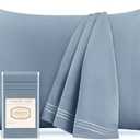 Mellanni Pillow Cases - Luxury, Extra Soft, Cooling Pillow Covers - 2 PC Iconic Collection Pillowcases - Envelope Closure (King 20" x 40", Blue Hydrangea)
