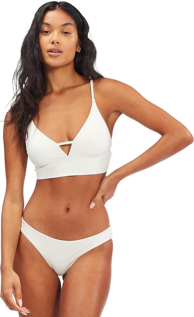 Billabong womens Aloha V Neck Cami Bikini Top (Large, Salt Crystal)
