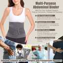 Funcy Postpartum Belly Support Wrap Support Recovery Band, Abdominal Binder Post Surgery for Women and Men, C section Tummy Tuck Herina Recovery Compression Belt (Grey, Plus Size)