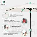 JEAREY 11' Patio Umbrellas Outdoor Table Market Umbrella w/Crank, 8 Sturdy Ribs, UV Protection Windproof for Garden, Deck, Backyard, Pool(Cream White)