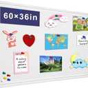 Large Bulletin Board - 60 X 36 inches Decorative Felt Pin Board - 5' x 3' Cork Board Alternative for Wall - Foldable Photo Board Self-Adhesive Vision Board Prayer Board with 30 Pushpins - Warm White