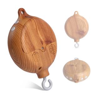 HI BABY MONMENT Baby Crib Mobile Music Box, Rotary Mobile Motor with Rotating Hook, Imitation Wood Spinner, 12 Lullabies, Battery Operated & Volume Adjustable, Newborn