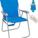 #WEJOY Folding Beach Chair for Adults, Lightweight Beach Chair with Shoulder Straps, High Back Camping Chairs with Hard Armrest, Supports 300lbs for Outdoor Lawn Concert