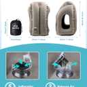 Inflatable Travel Pillow, Airplane Neck Pillow Comfortably Supports Head and Chin for Airplanes, Trains, Cars Office Napping on The Tray Table (Grey)